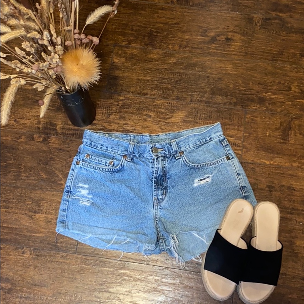 Lucky Brand denim cut off distressed shorts